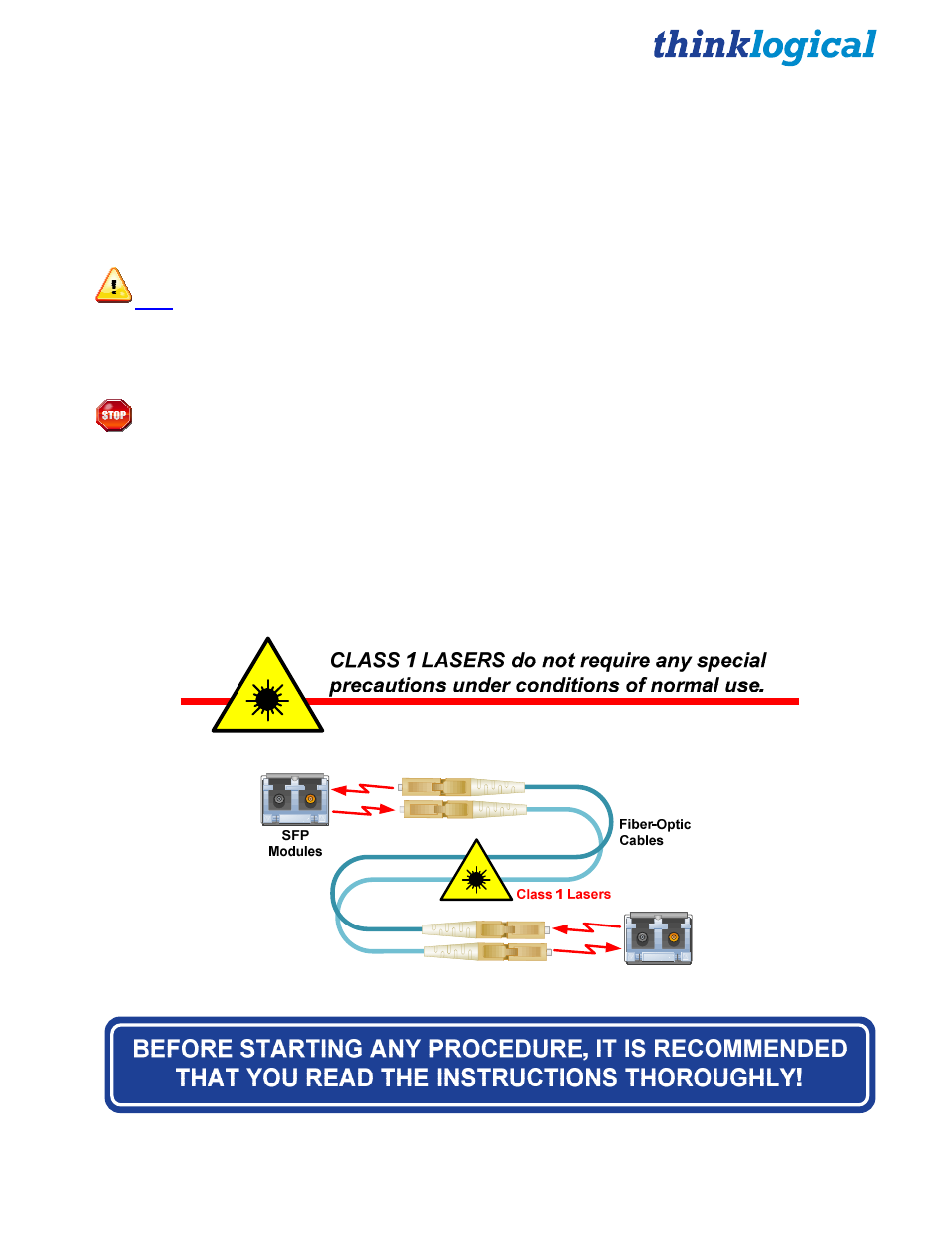 Preface, Conventions used in this manual, Laser information | Thinklogical Q-4300 KMASS Modules Manual User Manual | Page 5 / 29