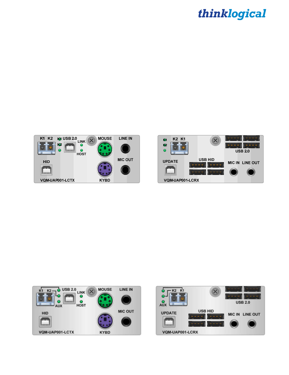 Q-series kmass modules, Usb 2.0, usb hid, audio and ps2 modules, Usb hid, audio and ps2 modules | Thinklogical Q-4300 KMASS Modules Manual User Manual | Page 8 / 29