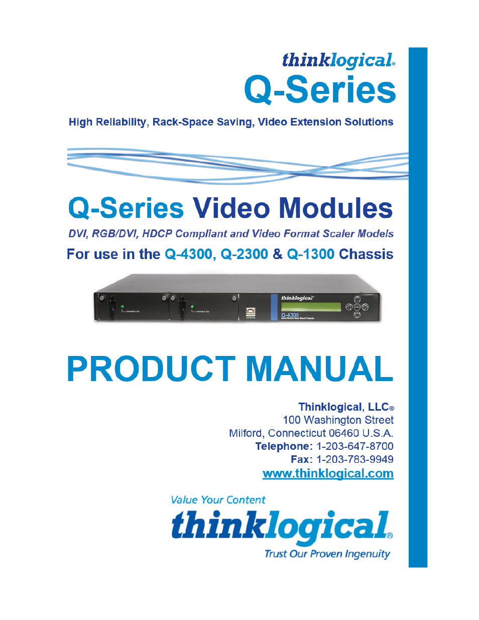 Thinklogical Q-4300 Video Modules Manual User Manual | 54 pages