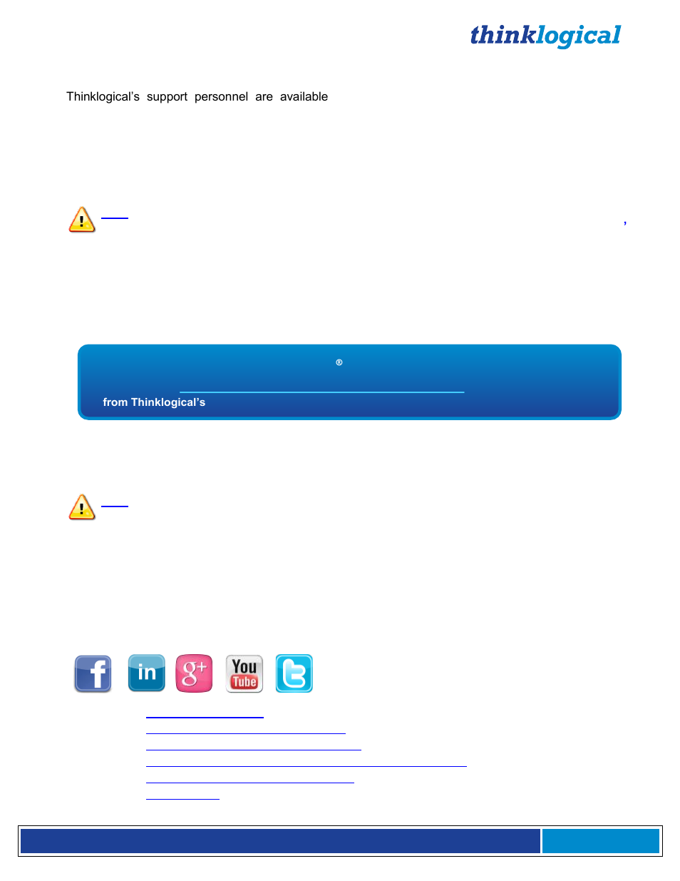 Product support, Warranty, Return authorization | Thinklogical Q-4300 Video Modules Manual User Manual | Page 30 / 54