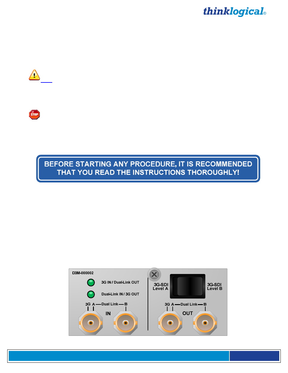 Preface, Introduction, Conventions used in this manual | Product overview | Thinklogical Q-Series SDI 3G Dual Link Exchange Module Manual User Manual | Page 4 / 14