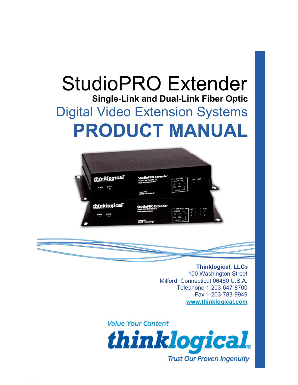 Thinklogical StudioPRO Extender Manual User Manual | 27 pages