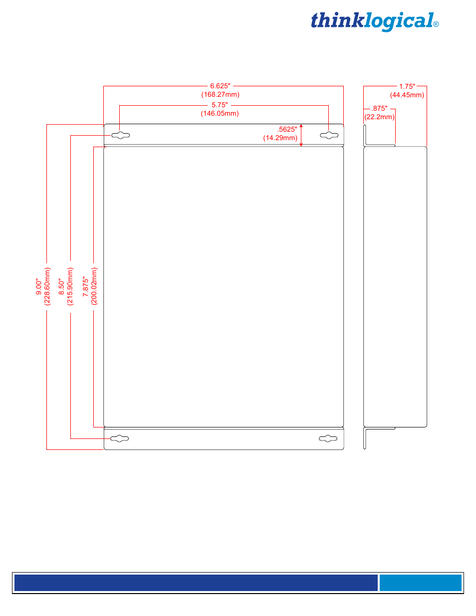Appendix b: spe stand-alone enclosure dimensions | Thinklogical StudioPRO Extender Manual User Manual | Page 23 / 27