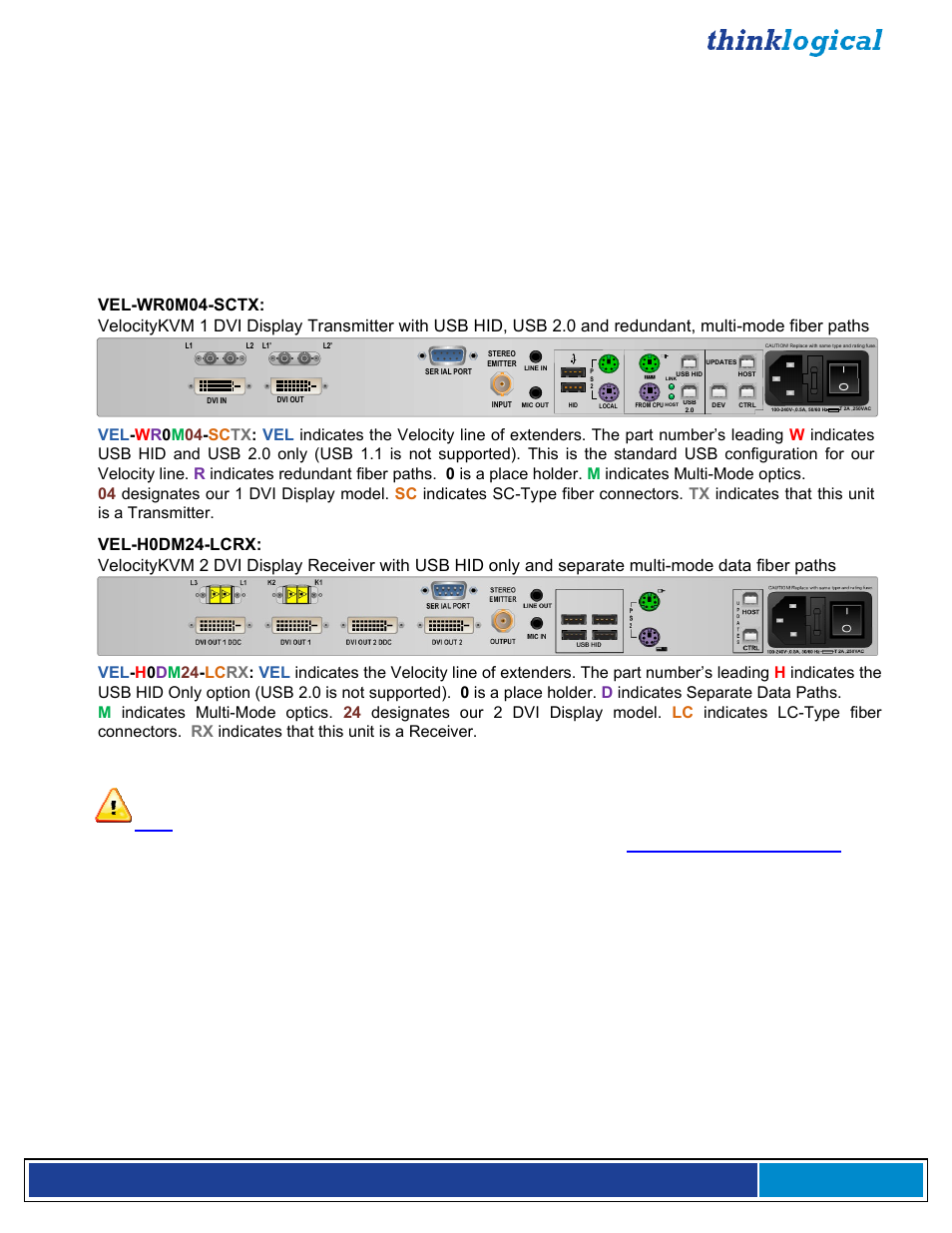 Advanced top quality video transmission, Options part numbers | Thinklogical Velocitykvm-4, 5, 8, 24, 28, 34, 35 & 38 Manual User Manual | Page 8 / 61