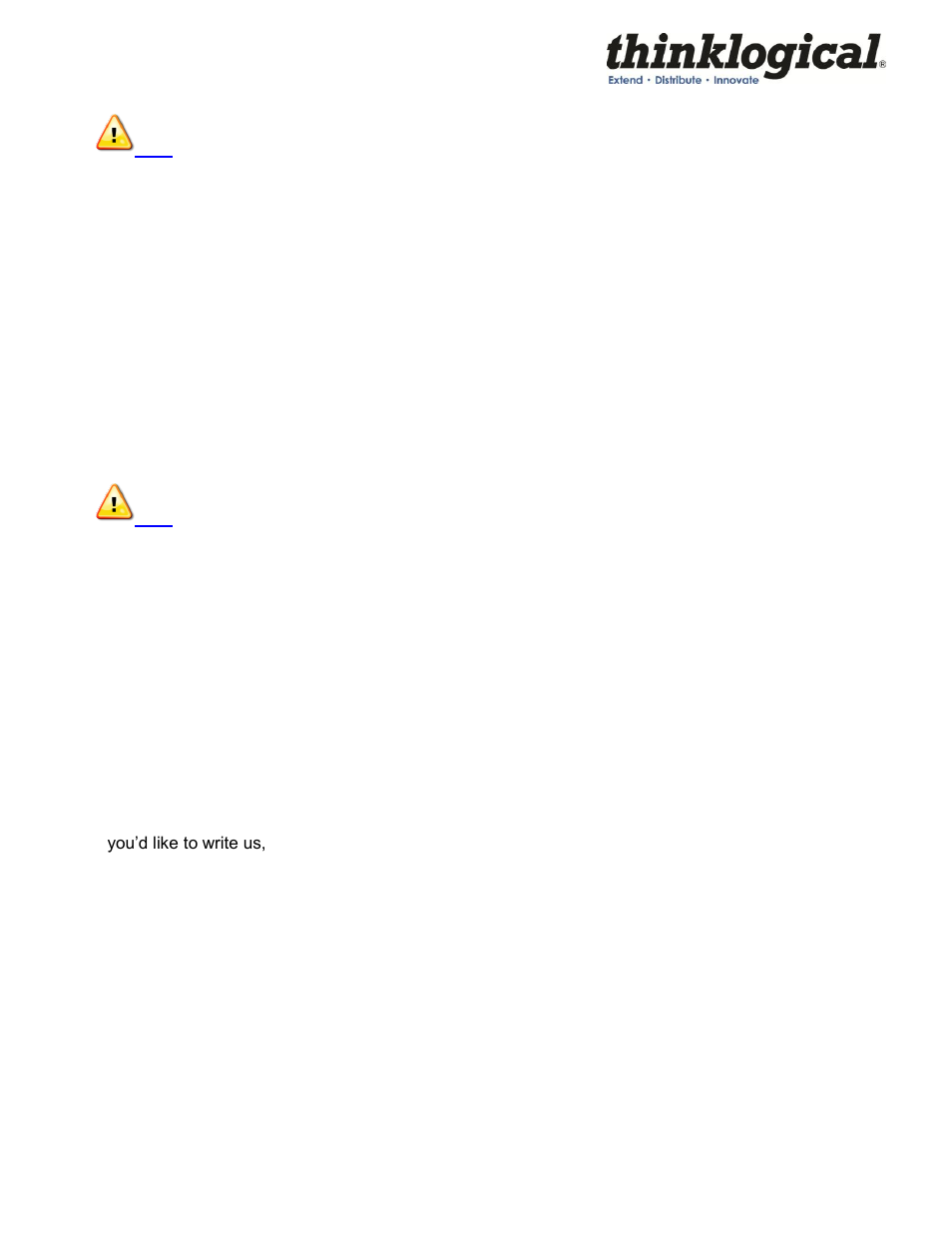 Return authorization, Our address | Thinklogical Velocitykvm Desktop Manual User Manual | Page 21 / 27
