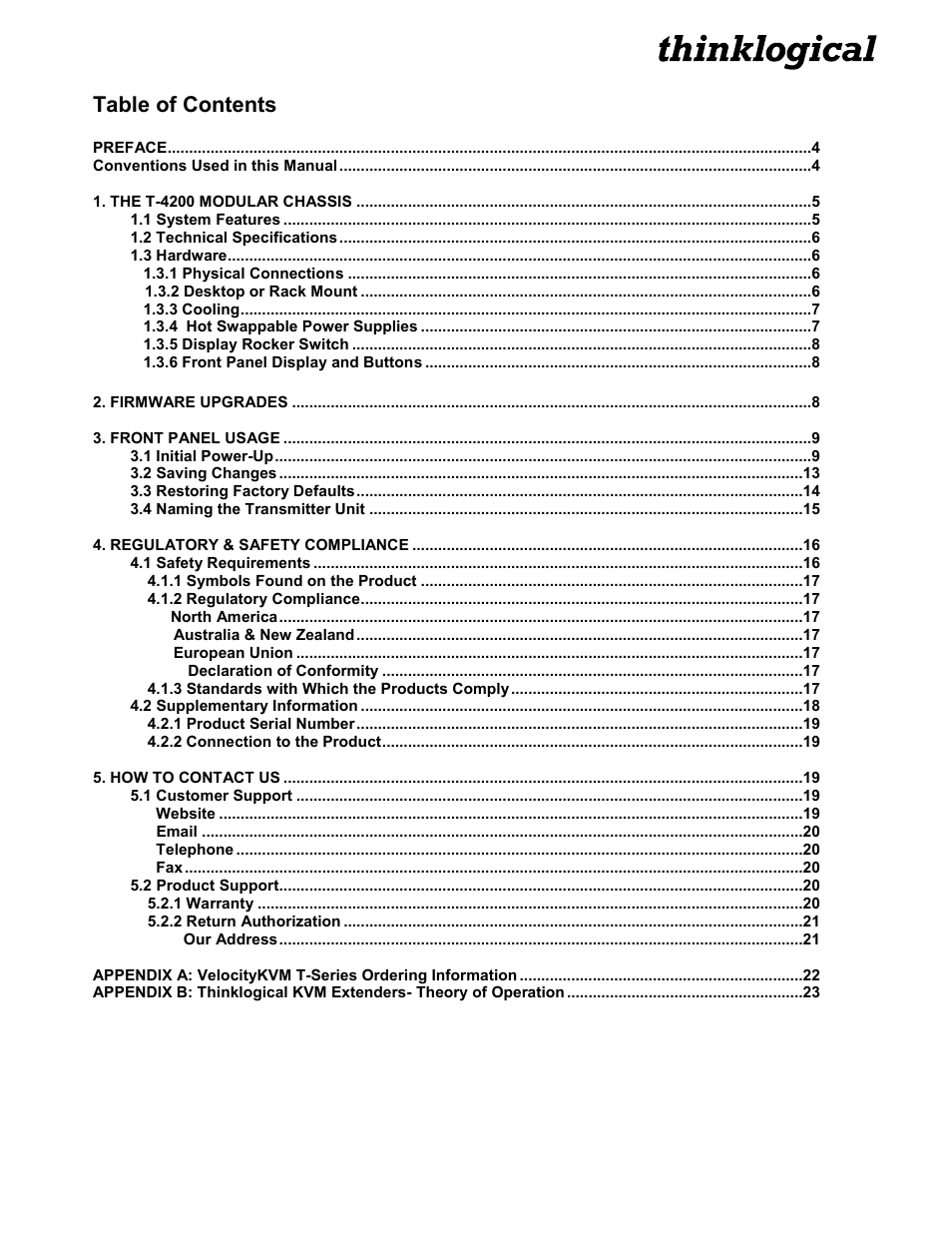 Thinklogical Velocitykvm T-4200 Chassis Manual User Manual | Page 3 / 23