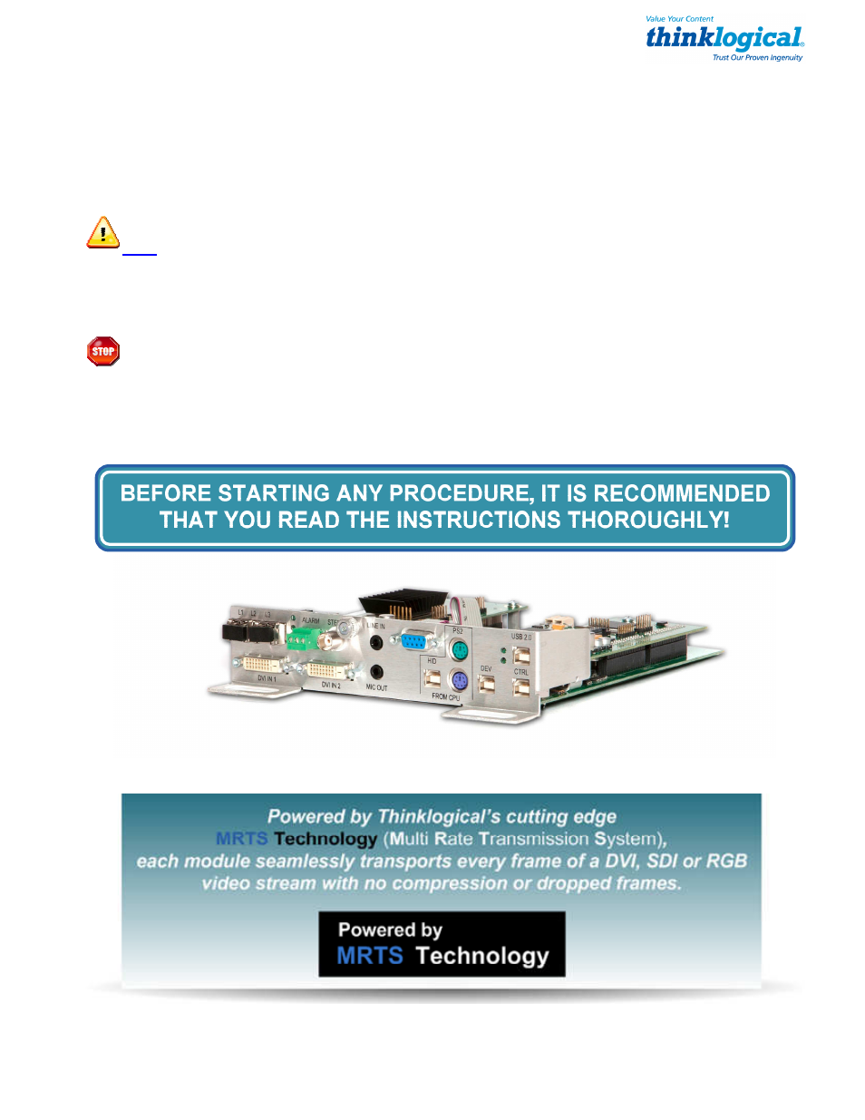 Preface, Conventions used in this manual | Thinklogical Velocitykvm T-4200 DVI Modules 4, 5, 8, 24 Manual User Manual | Page 4 / 27