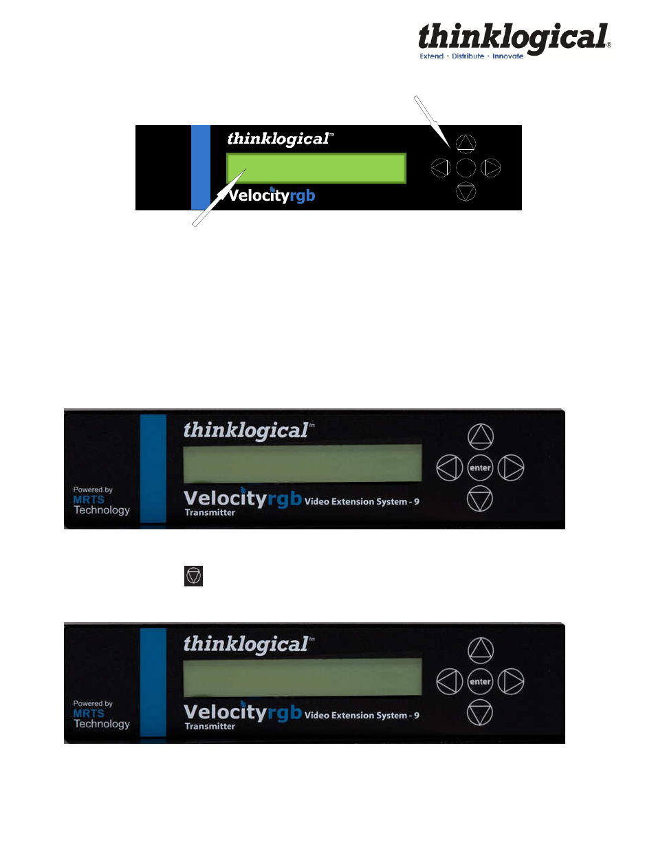 Velocity rgb, 1 general front panel usage, Lcd navigation pad | Thinklogical Velocityrgb System-9, 10 and 12 Manual User Manual | Page 16 / 37
