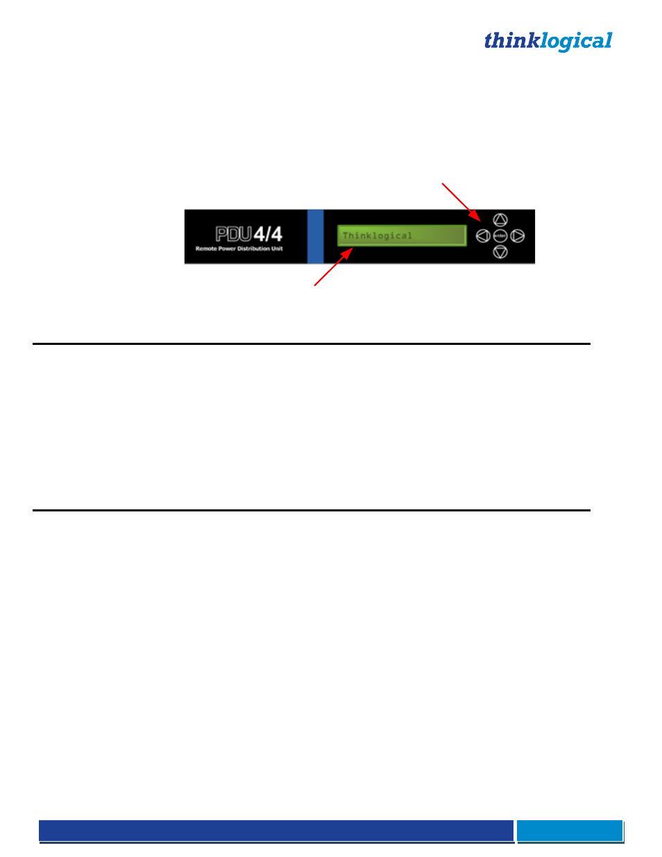 Front panel lcd and buttons, Convection cooling, Connecting the pdu 4/4 | Thinklogical Remote Power Distribution Unit 4/4 Manual User Manual | Page 7 / 21