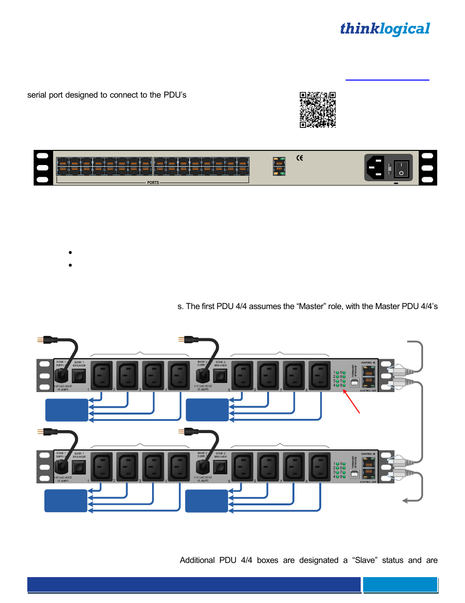 Installation, Secure console servers, Port setting for your terminal device | Cascading the pdu chassis, Box ids | Thinklogical Remote Power Distribution Unit 4/4 Manual User Manual | Page 9 / 21