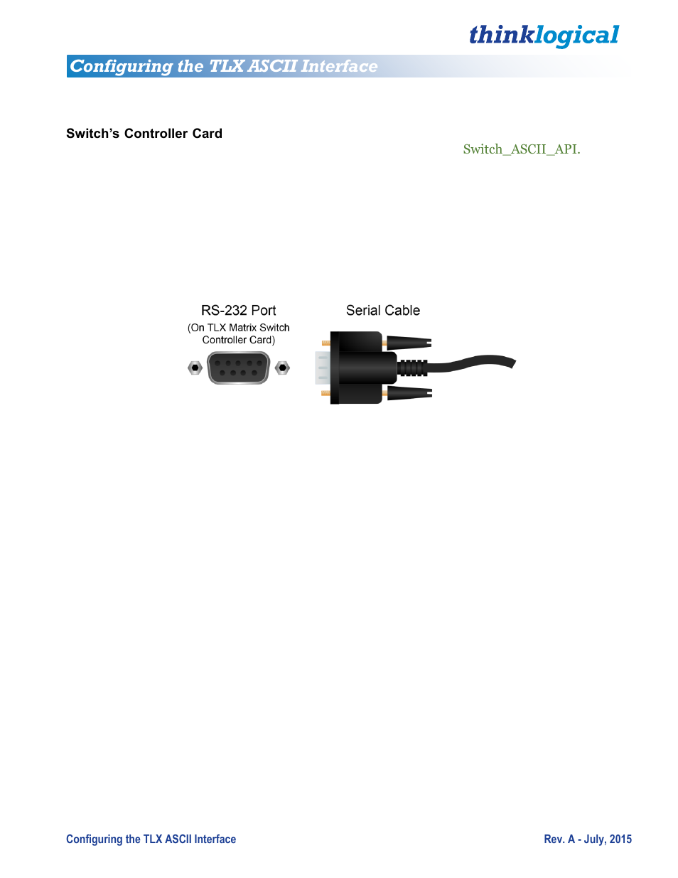 Configuring the tlx ascii interface | Thinklogical Configuring the TLX ASCII Interface User Manual | Page 6 / 18