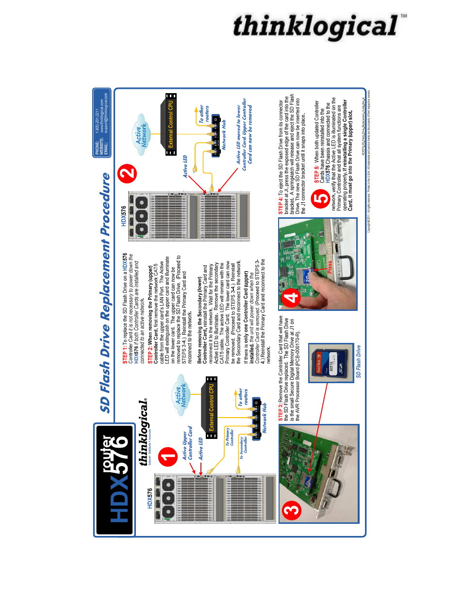 Appendix c: sd flash card replacement | Thinklogical HDX80 Manual User Manual | Page 45 / 75