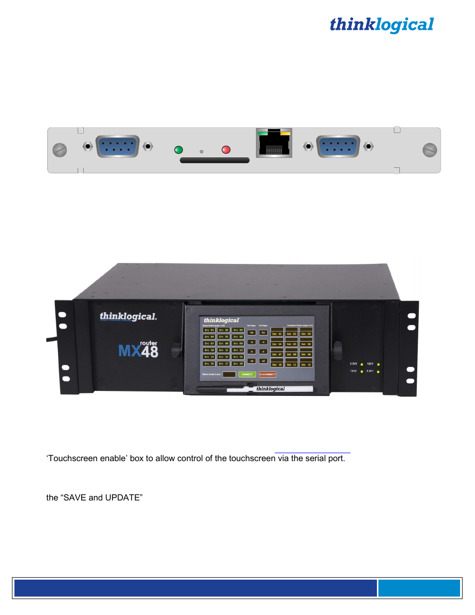 Appendix c: mx48 touchscreen | Thinklogical MX48 Router Manual User Manual | Page 29 / 54