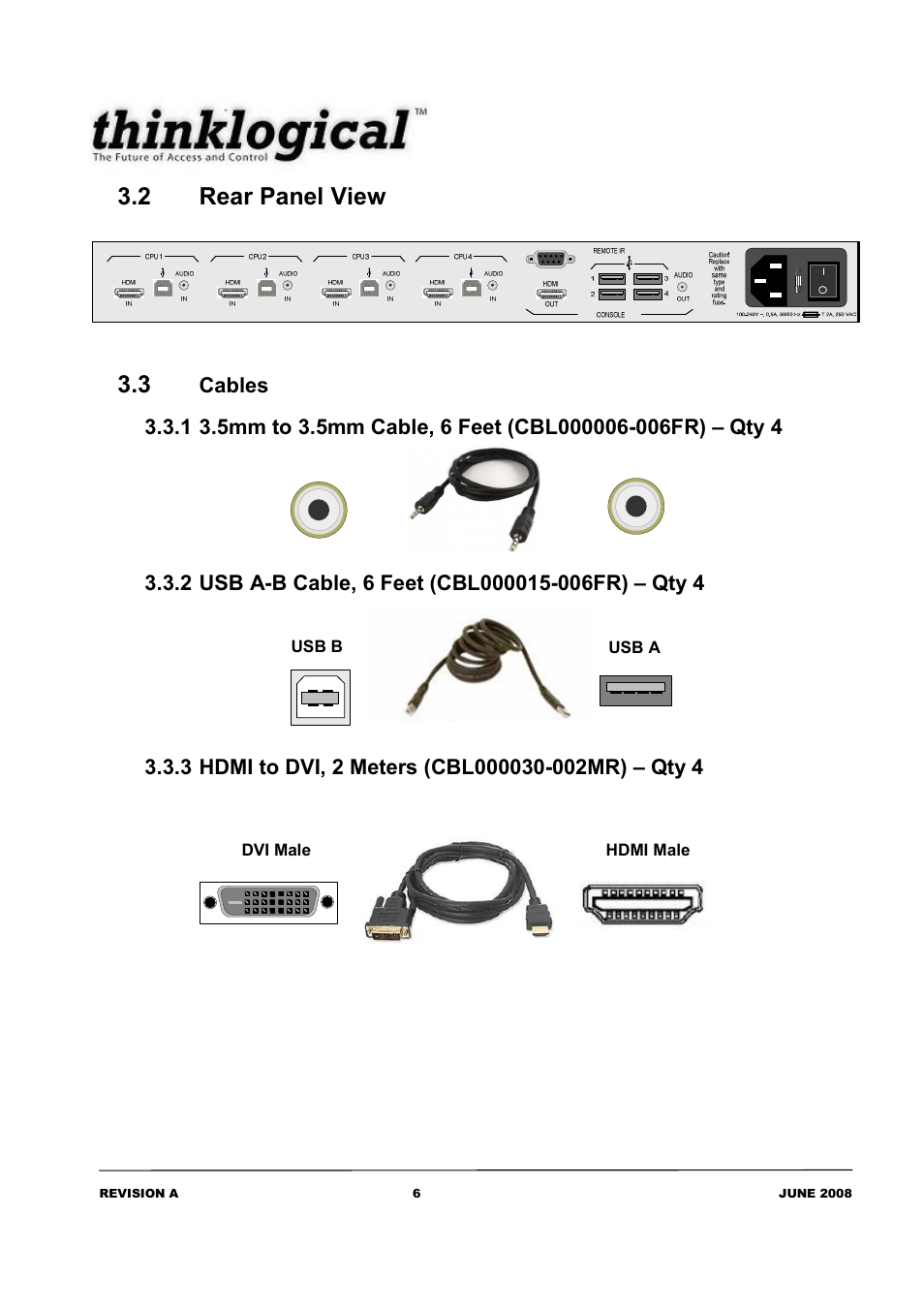 2 rear panel view 3.3 | Thinklogical OriginKVM 41 Manual User Manual | Page 10 / 18