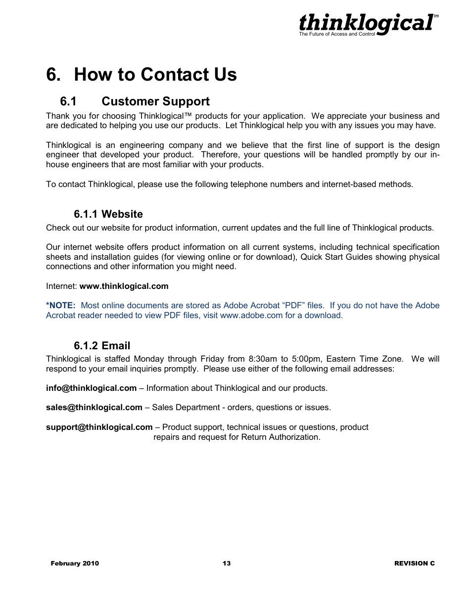 How to contact us, Customer support, Website | Email, 1 customer support, 1 website, 2 email | Thinklogical OriginKVM 8250 Manual User Manual | Page 17 / 21