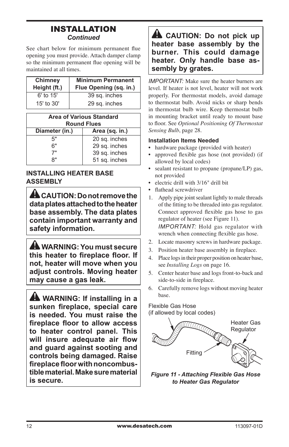 Installation | Desa Tech CCL3018PTA/NTA User Manual | Page 12 / 40