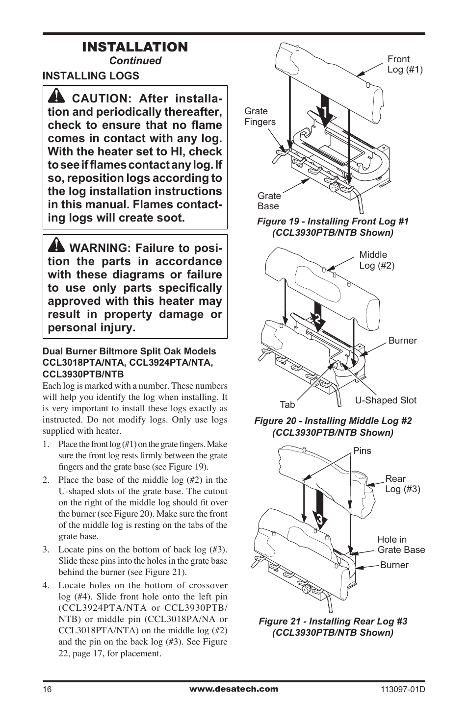 Installation | Desa Tech CCL3018PTA/NTA User Manual | Page 16 / 40