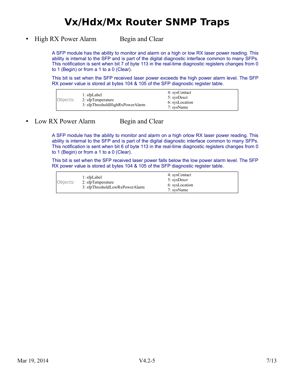 Vx/hdx/mx router snmp traps | Thinklogical Router SNMP Traps User Manual | Page 8 / 14