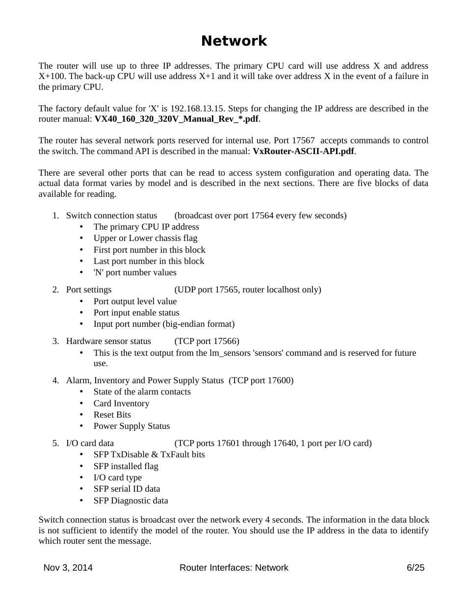 Network | Thinklogical Router Interfaces User Manual | Page 6 / 25