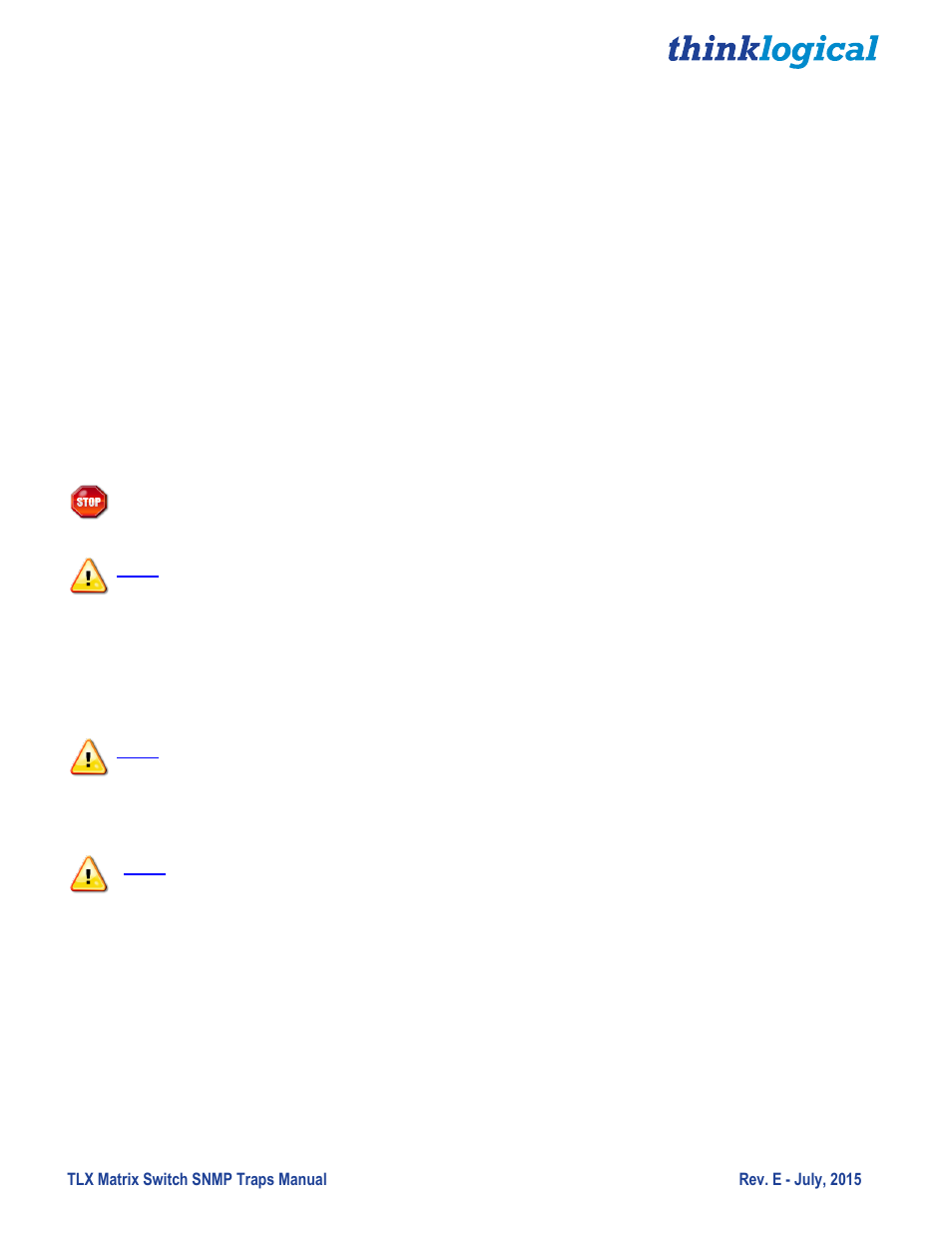 Supplementary information | Thinklogical TLX Matrix Switch SNMP Traps User Manual | Page 24 / 27
