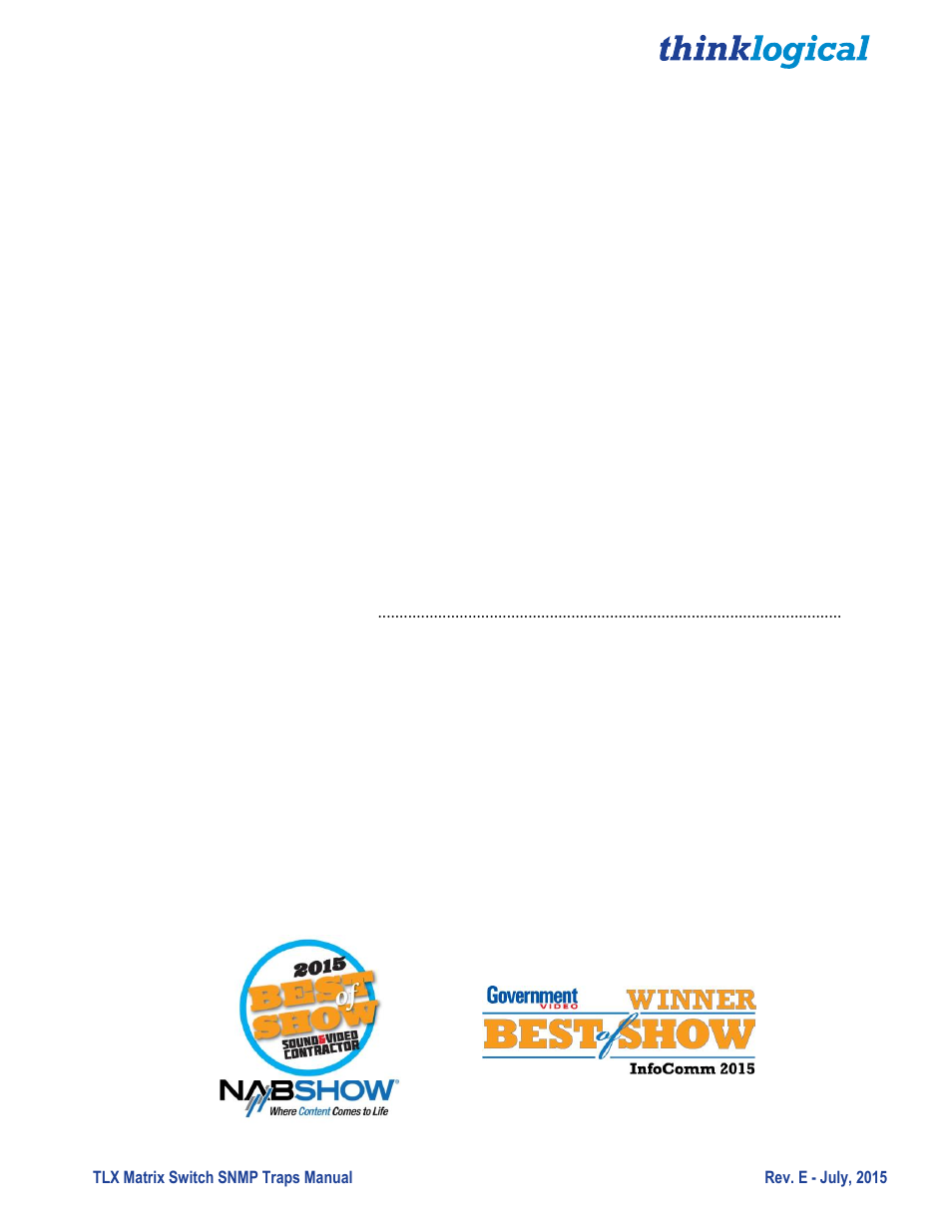 Thinklogical TLX Matrix Switch SNMP Traps User Manual | Page 4 / 27