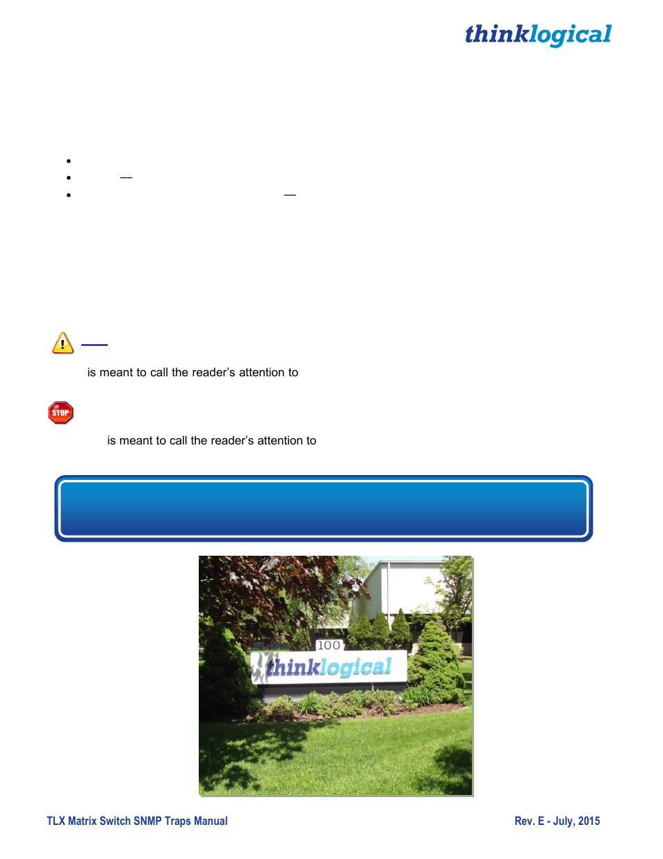About this manual | Thinklogical TLX Matrix Switch SNMP Traps User Manual | Page 6 / 27