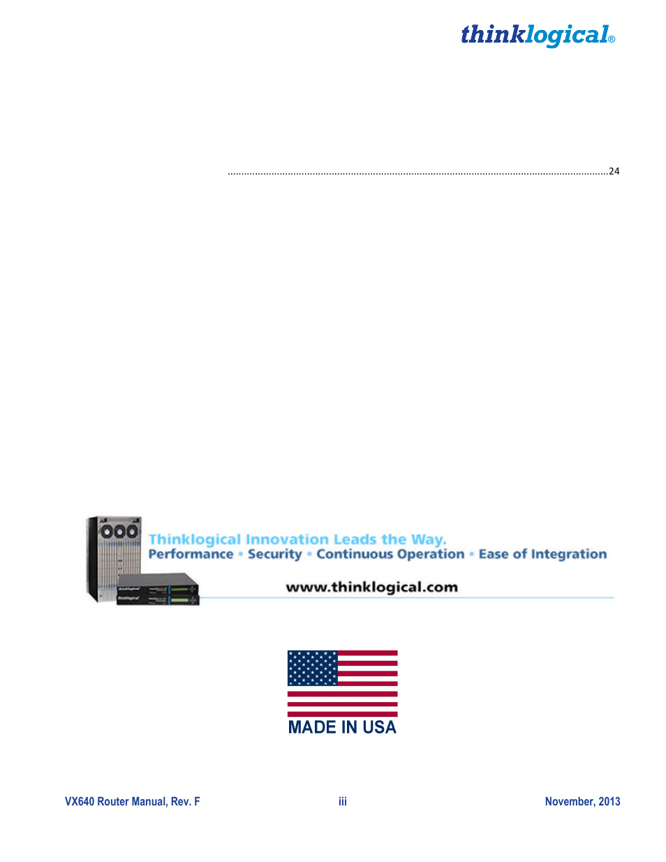 Thinklogical VX640 Router Manual User Manual | Page 4 / 44