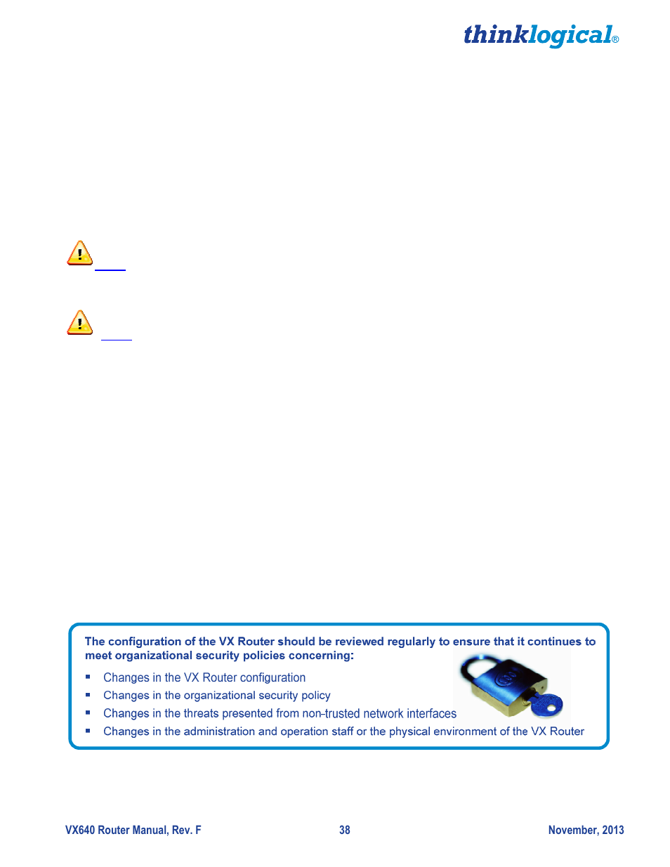 Thinklogical VX640 Router Manual User Manual | Page 43 / 44