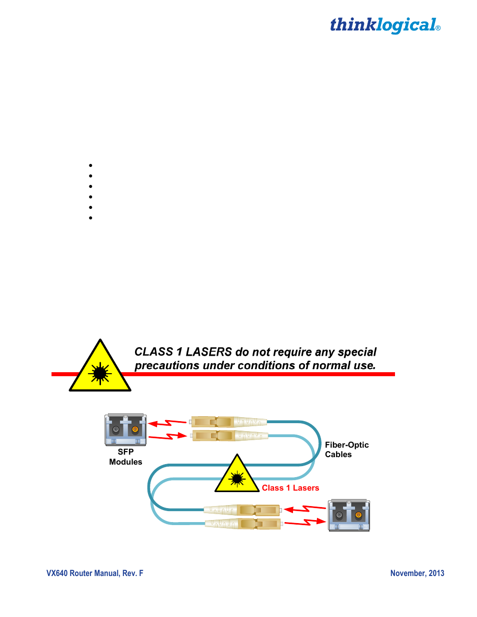 Introduction, The logical solution, Laser information | Thinklogical VX640 Router Manual User Manual | Page 6 / 44