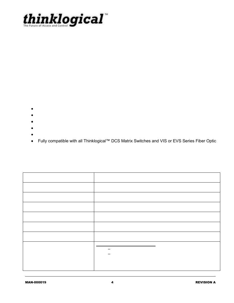 System features, General system features, Technical specifications | Thinklogical AlterImageRGB to DVI Converter Manual User Manual | Page 6 / 19