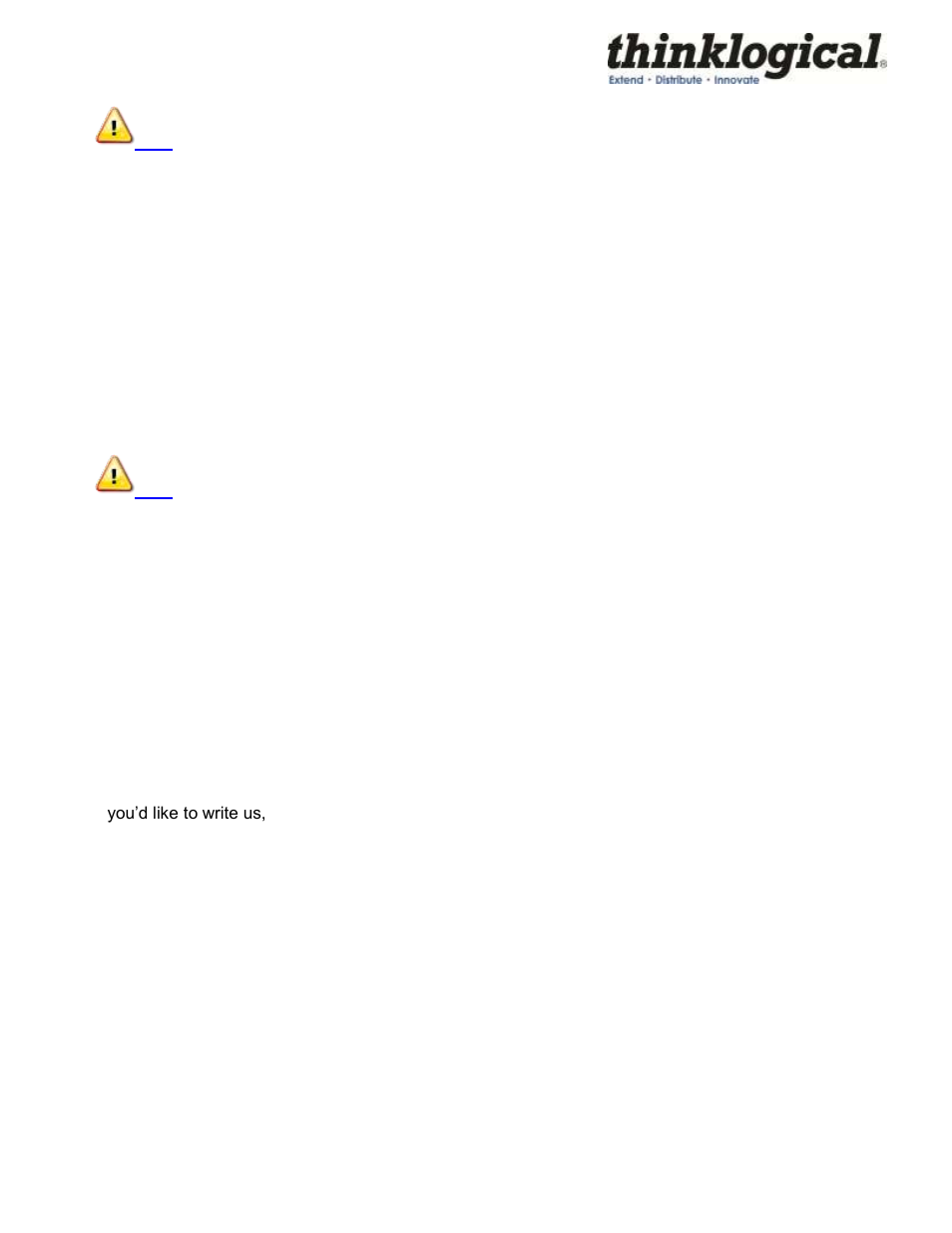 Return authorization, Our address | Thinklogical HDMI to SDI Converter Manual User Manual | Page 20 / 39