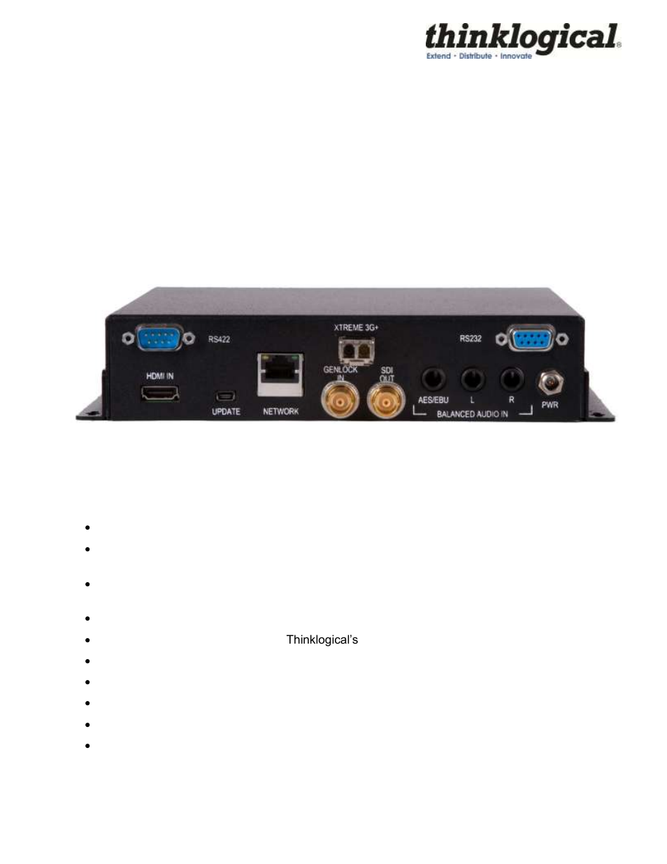 2 system features, 1 general system features | Thinklogical HDMI to SDI Converter Manual User Manual | Page 7 / 39