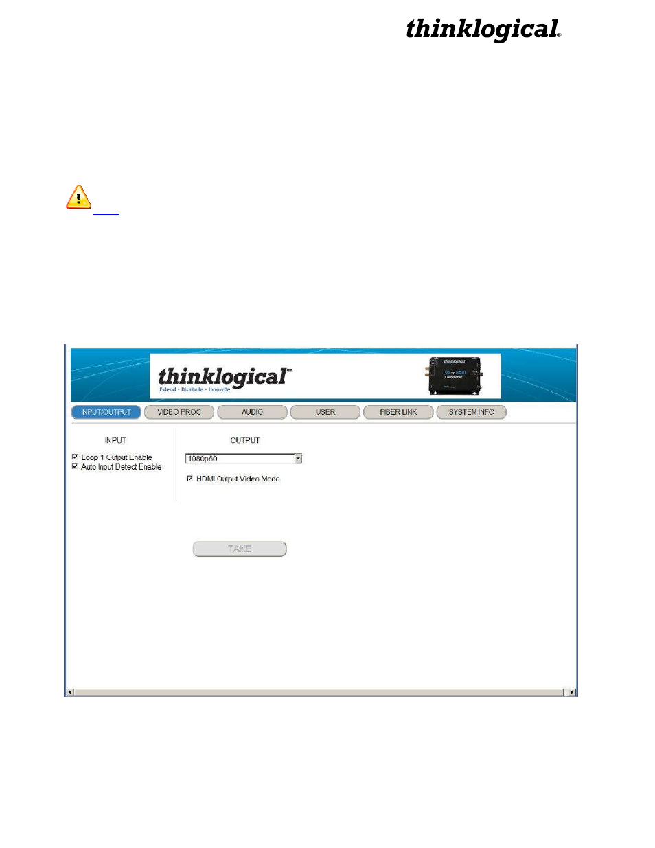 Appendix c: gui | Thinklogical SDI to HDMI Converter Manual User Manual | Page 26 / 32