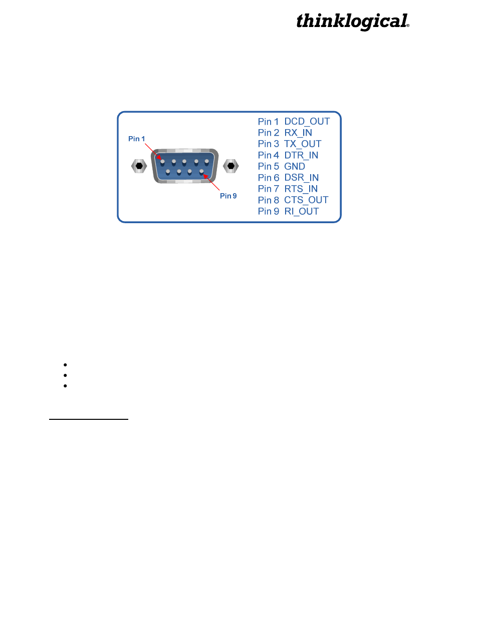 Connecting the sdi to hdmi converter, 1 rs-232 pin out | Thinklogical SDI to HDMI Converter Manual User Manual | Page 8 / 32