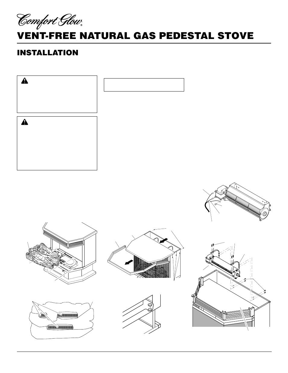 Vent-free natural gas pedestal stove, Installation, Continued | Desa Tech S39NT User Manual | Page 10 / 26