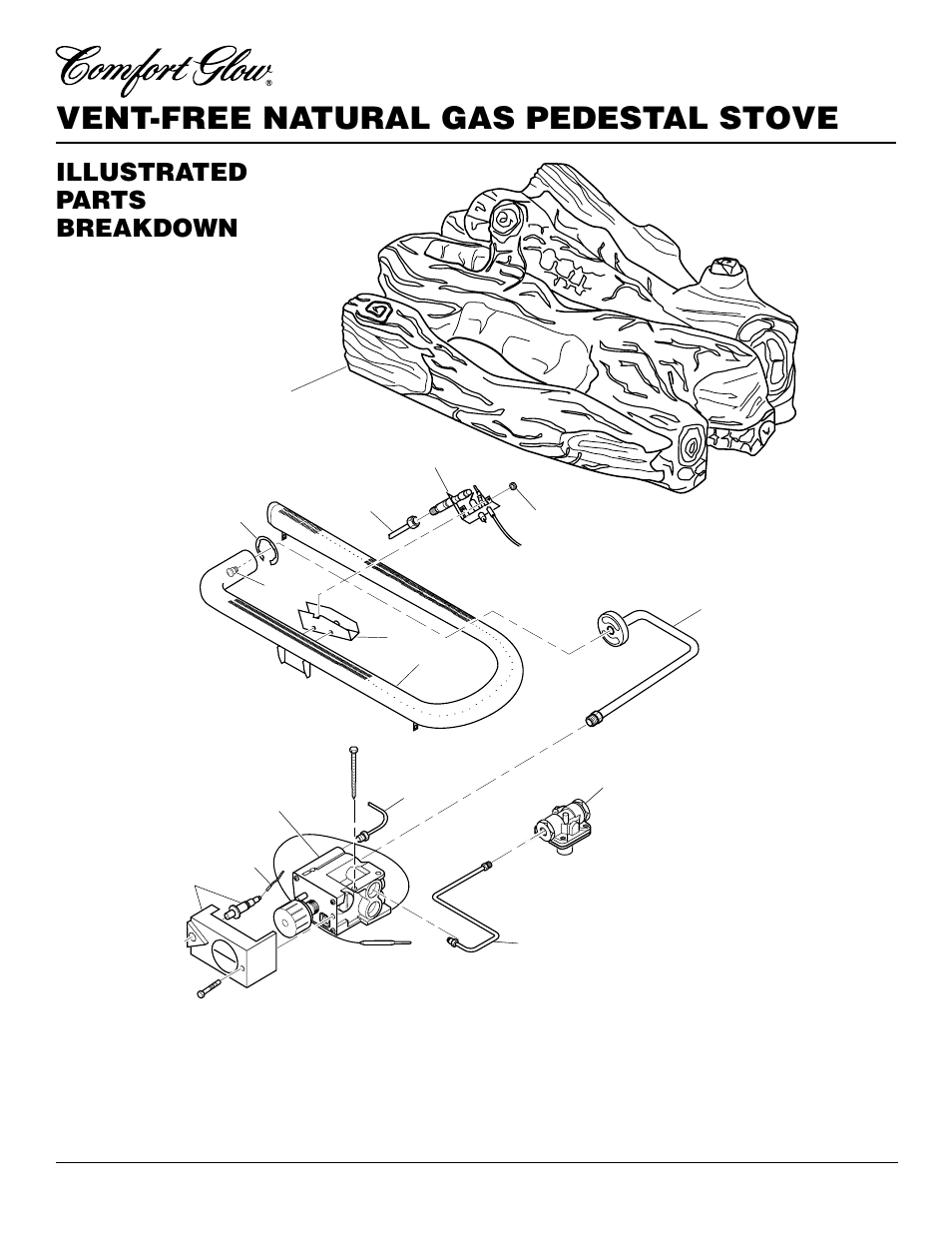 Vent-free natural gas pedestal stove, Illustrated parts breakdown | Desa Tech S39NT User Manual | Page 20 / 26