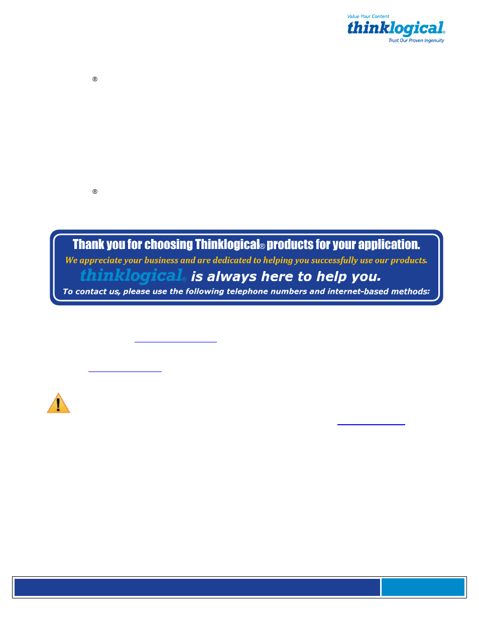 Product serial number, How to contact us, 1 customer support | 1 website | Thinklogical VDA Manual User Manual | Page 13 / 19