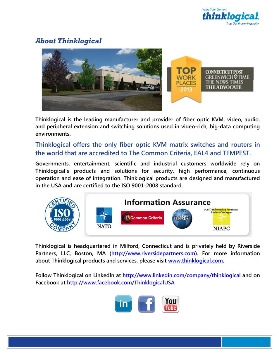 Introduction, About thinklogical | Thinklogical VDA Manual User Manual | Page 4 / 19