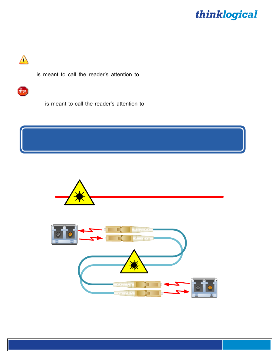 Class 1 laser information | Thinklogical Advanced Concentrator Transport 10G (ACT-10) User Manual | Page 5 / 19