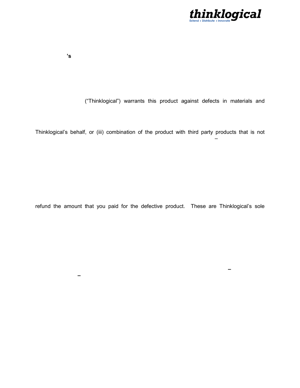 2 product support, 1 warranty, 3 our address | Product support, Limited warranty information, 2 return authorization | Thinklogical Camera Fiber-Link Manual User Manual | Page 28 / 39