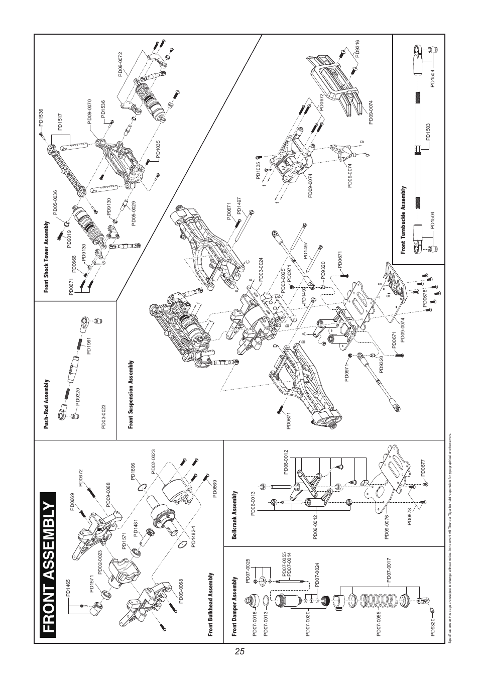6403 p25.pdf, Front assembl y | Thunder Tiger E-MTA User Manual | Page 26 / 36