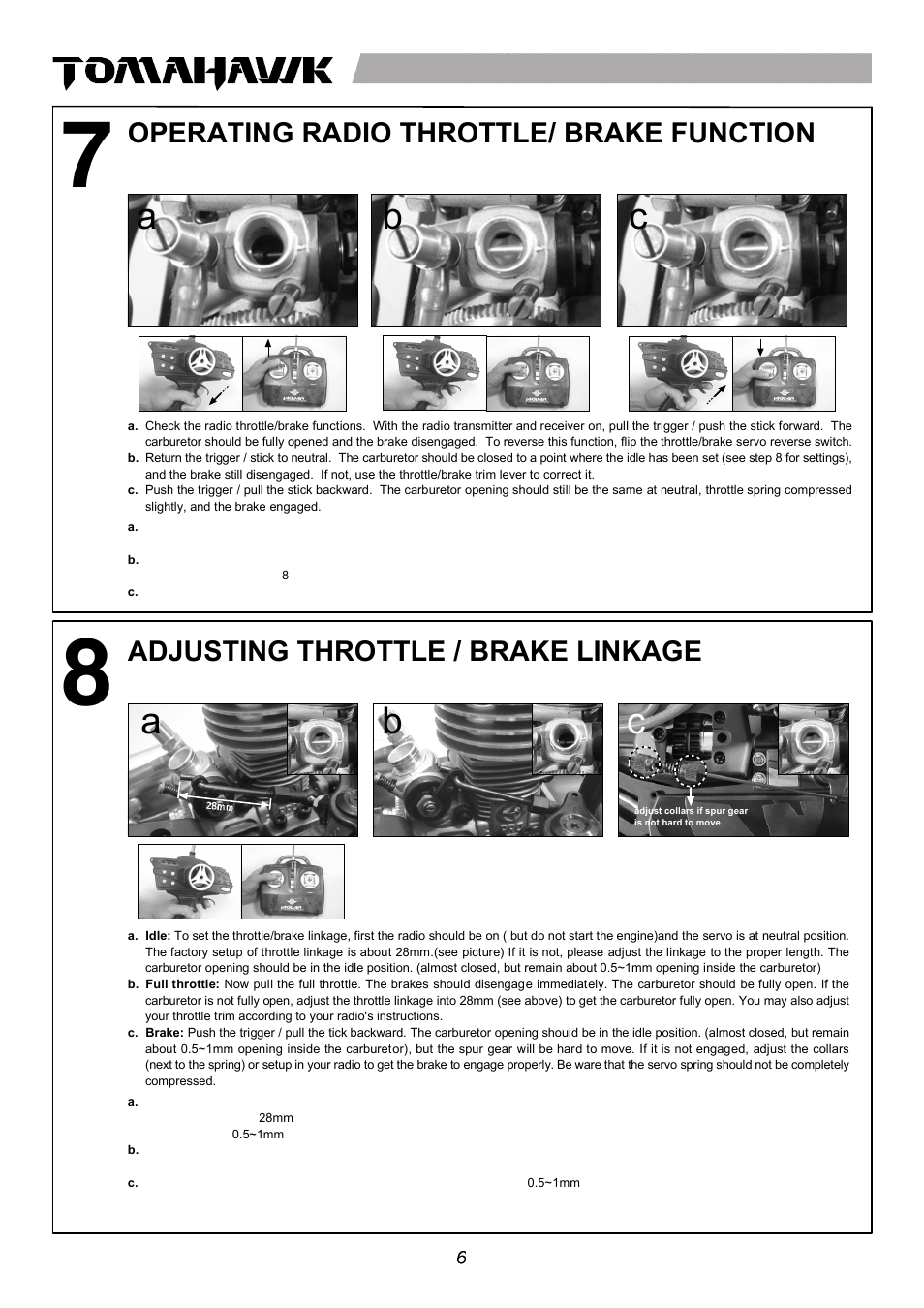 Ab c, Ba c, De d | Setup sheet ver 1.0, Ae d, Front rear, Instruction manual, Warranty, Charging the glow plug igniter 電夾充電方式, Unwrapping contents from box 束帶的使用 | Thunder Tiger 6194-F User Manual | Page 8 / 20