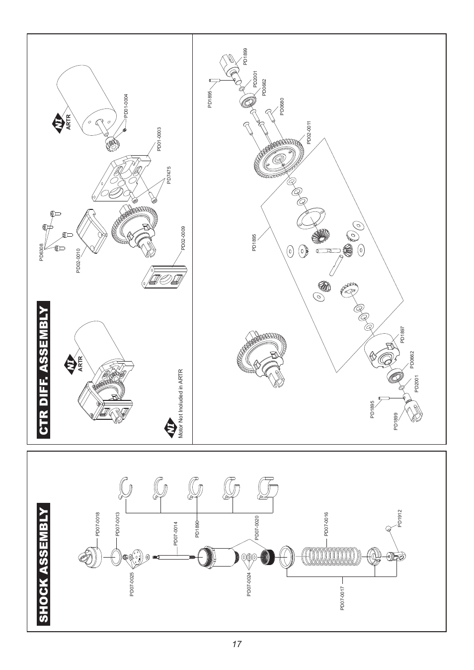 6402 p17.pdf, Shock assembl y ctr diff . assembl y | Thunder Tiger ER-4 G3 User Manual | Page 18 / 28