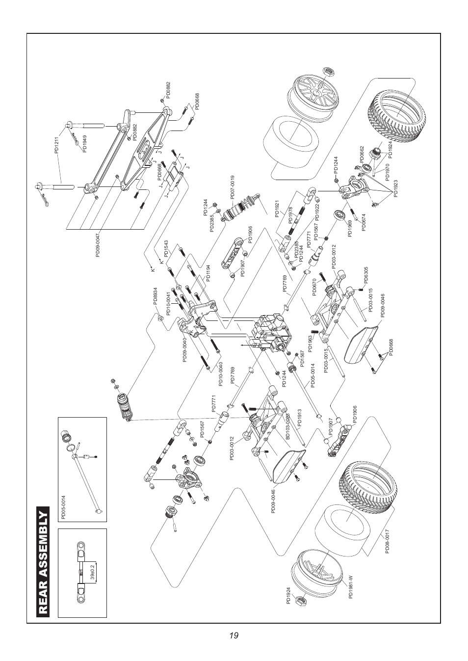 6402 p19.pdf, Rear assembl y | Thunder Tiger ER-4 G3 User Manual | Page 20 / 28