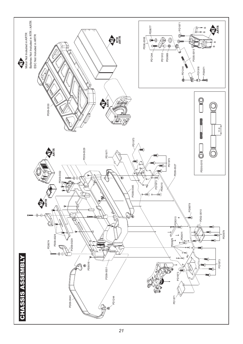 6402 p21.pdf, Chassis assembl y | Thunder Tiger ER-4 G3 User Manual | Page 22 / 28