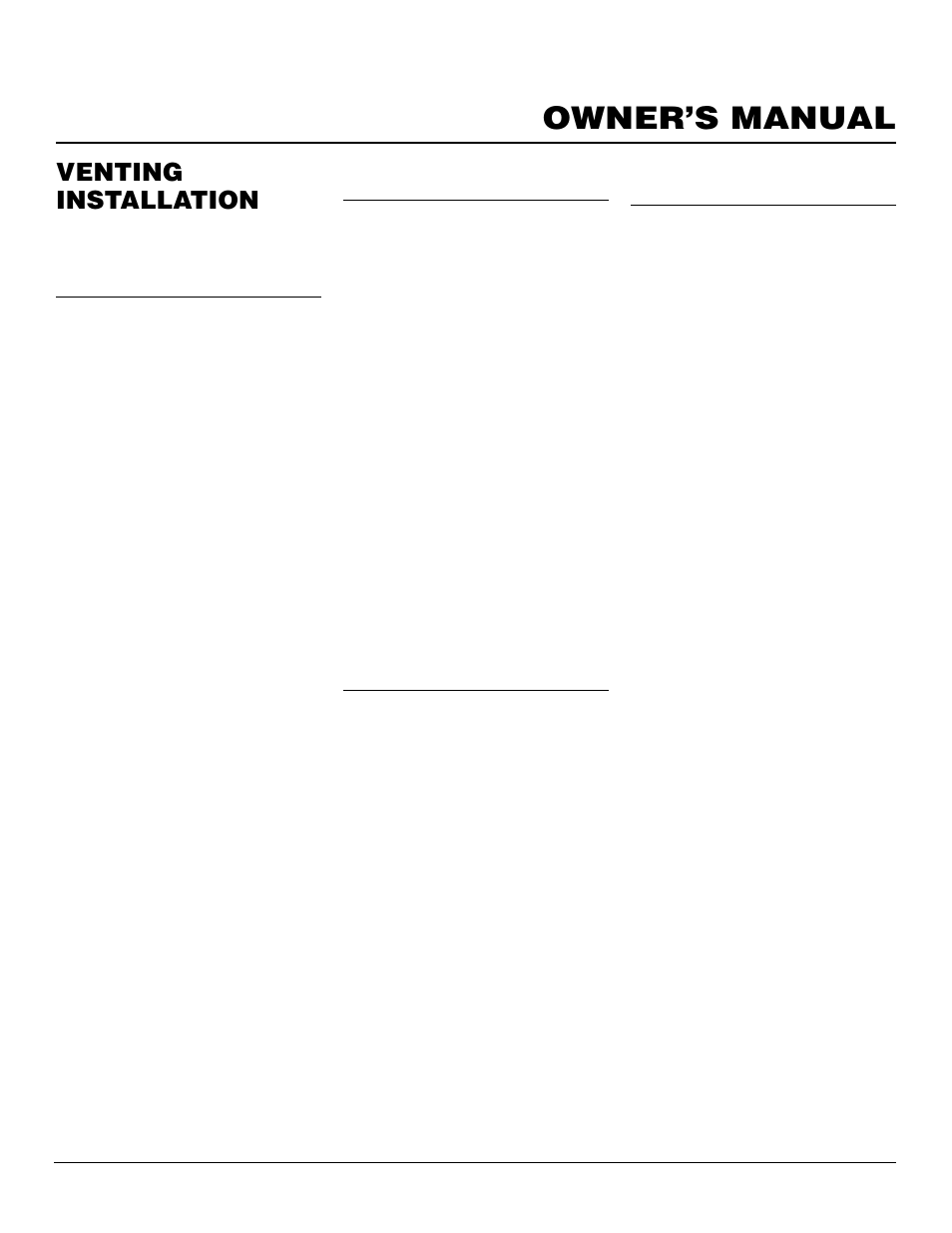 Owner’s manual, Venting installation, Continued | Desa Tech CHDV34PA User Manual | Page 15 / 36