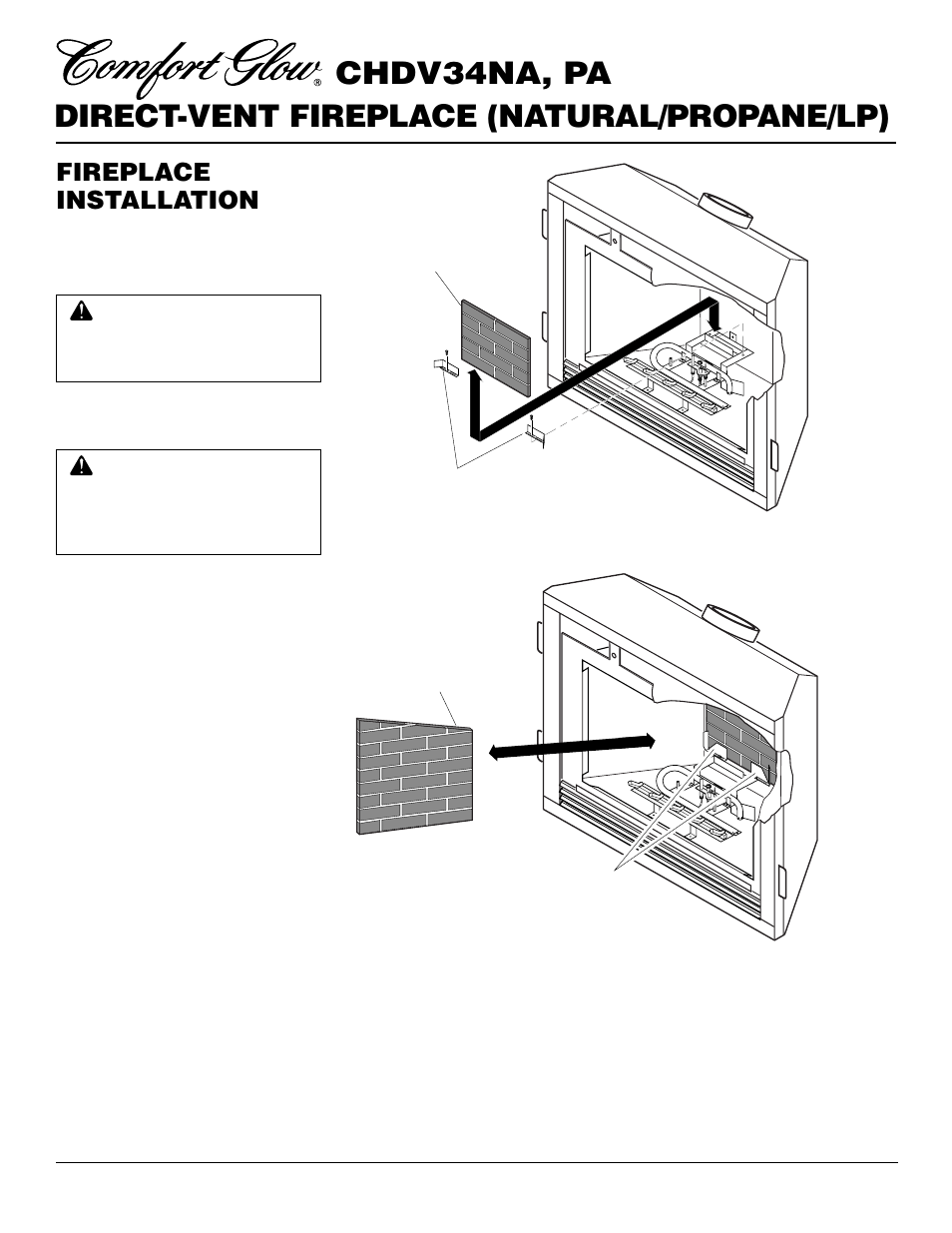 Fireplace installation | Desa Tech CHDV34PA User Manual | Page 22 / 36