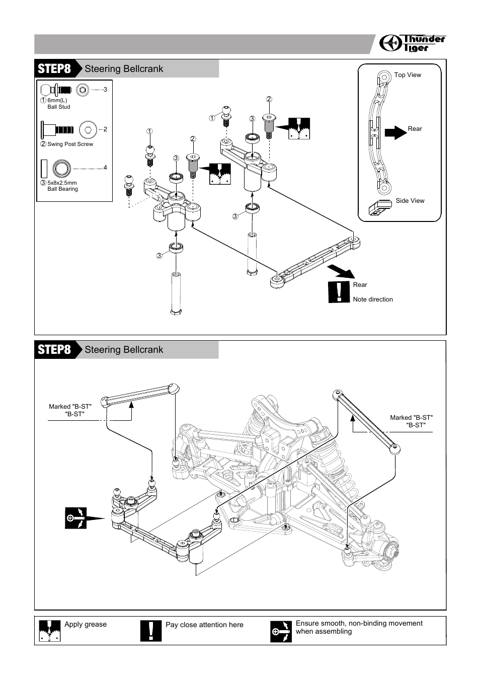 Step7, Step8, Step9 | Step10, Step11, Step12, Step16, Step17, Step18, Shock absorber 避震器組 | Thunder Tiger SPARROWHAWK XB 4WD Maintenance Manual User Manual | Page 13 / 34