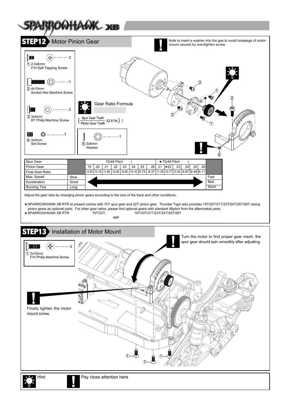 Step7, Step8, Step9 | Step10, Step11, Step12, Step13, Step14 step15, Step16, Step17 | Thunder Tiger SPARROWHAWK XB 4WD Maintenance Manual User Manual | Page 16 / 34