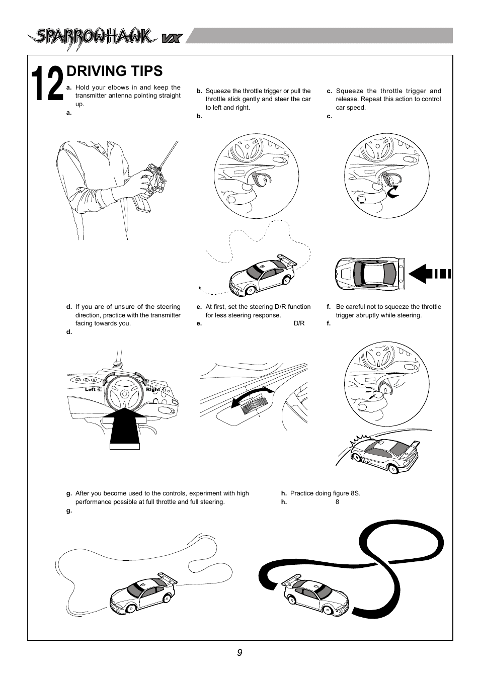 Gh i a, Setup sheet ver 1.0, Instruction manual | Front rear, Warranty, 電動四輪傳動房車, No.6535-f, Caution, Index, Introduction | Thunder Tiger SPARROWHAWK VX User Manual | Page 10 / 12